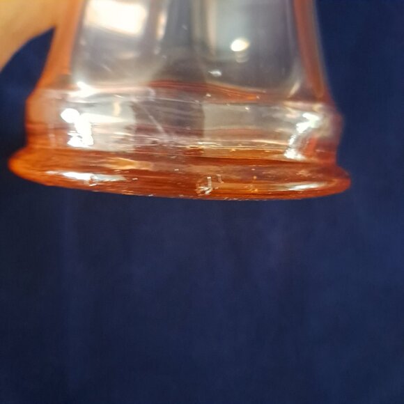 Vintage Pink Depression Glass Vase Etched Floral Design Fluted Rim - Picture 16 of 16